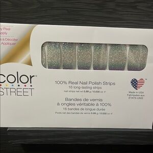 Color Street Silver Glitter Nail Strips Pacific Waters